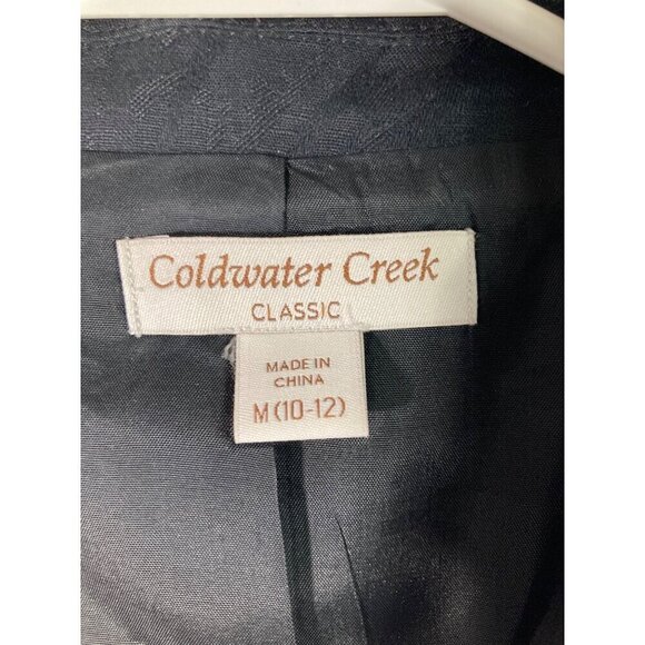 Womens Coldwater Creek Classic Textured Linen Cotton Lined Jacket Black M‎ - Picture 6 of 7